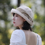 Wide Brim Bucket Hat with Bow Tie - Mspineapplecrafts