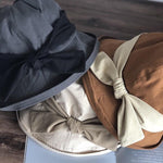 Wide Brim Bucket Hat with Bow Tie - Mspineapplecrafts