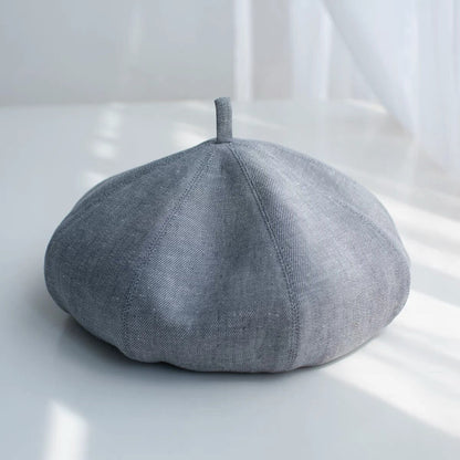 Oversize Spring/Summer Linen Beret for Women and Girls.
