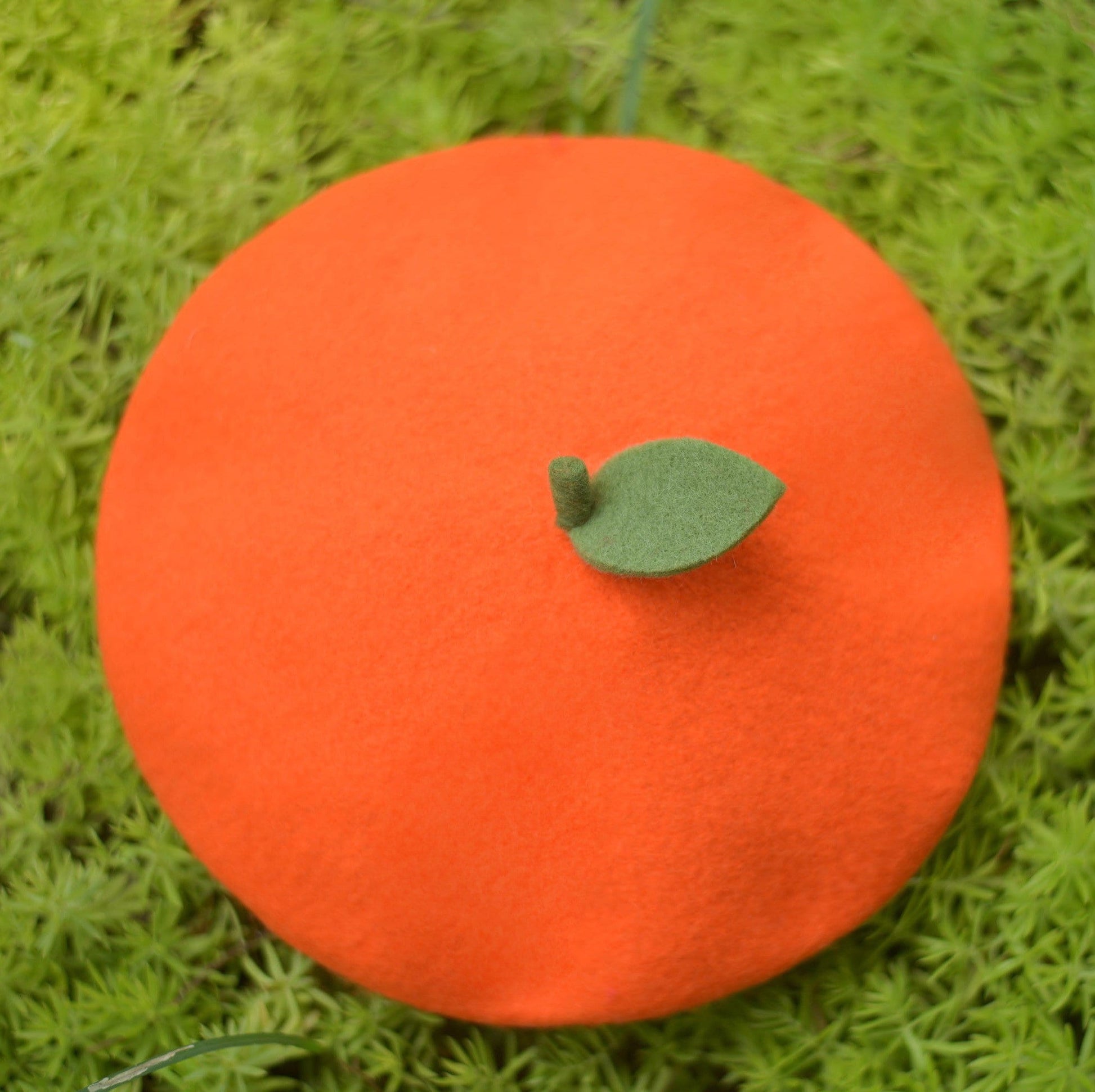 Orange/Lemon Beret for Women and Kids.