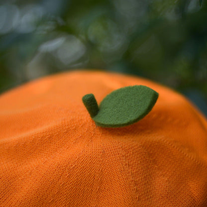 Orange Peach Beret Hat - Mspineapplecrafts