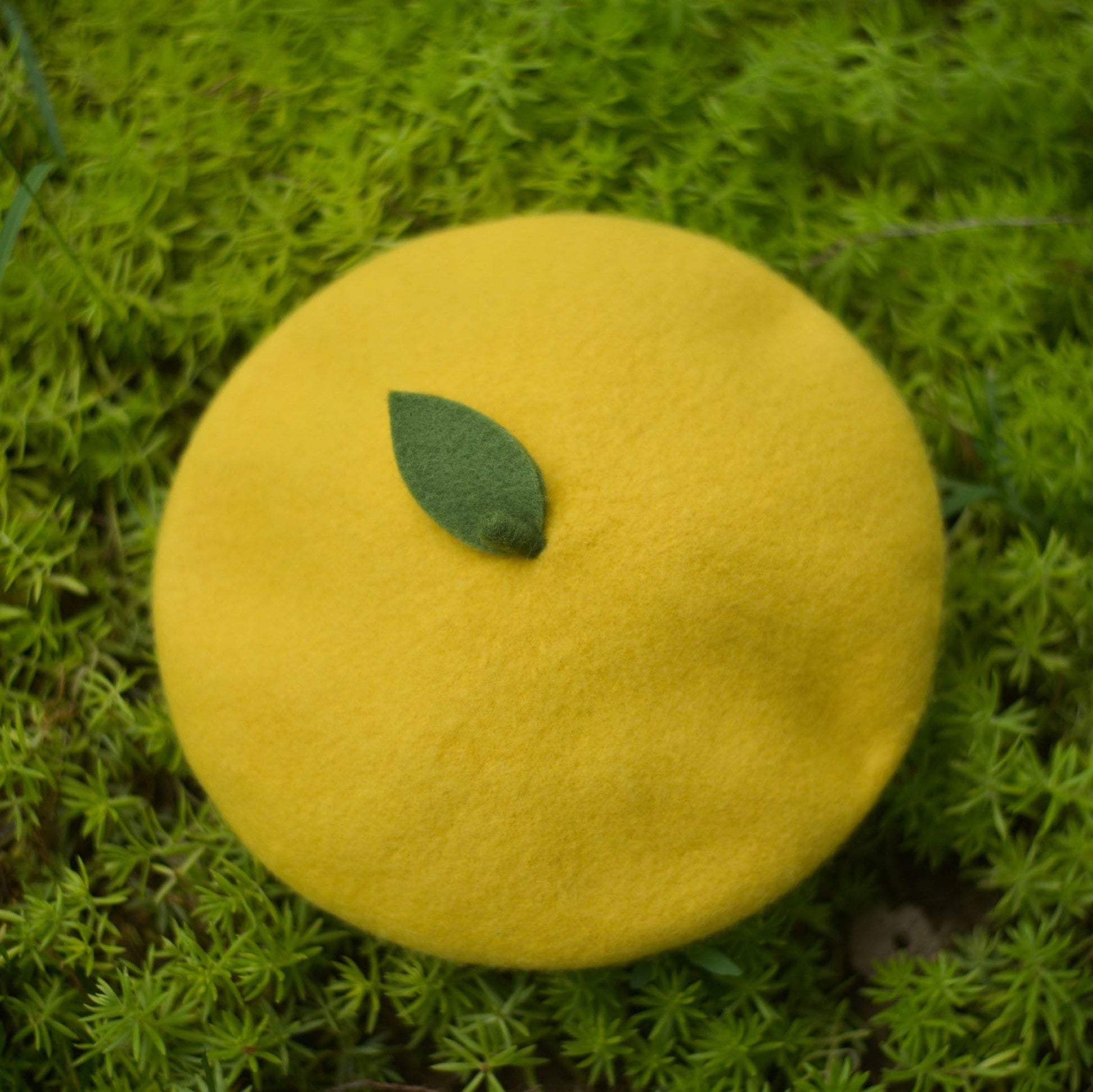 Orange/Lemon Beret for Women and Kids.
