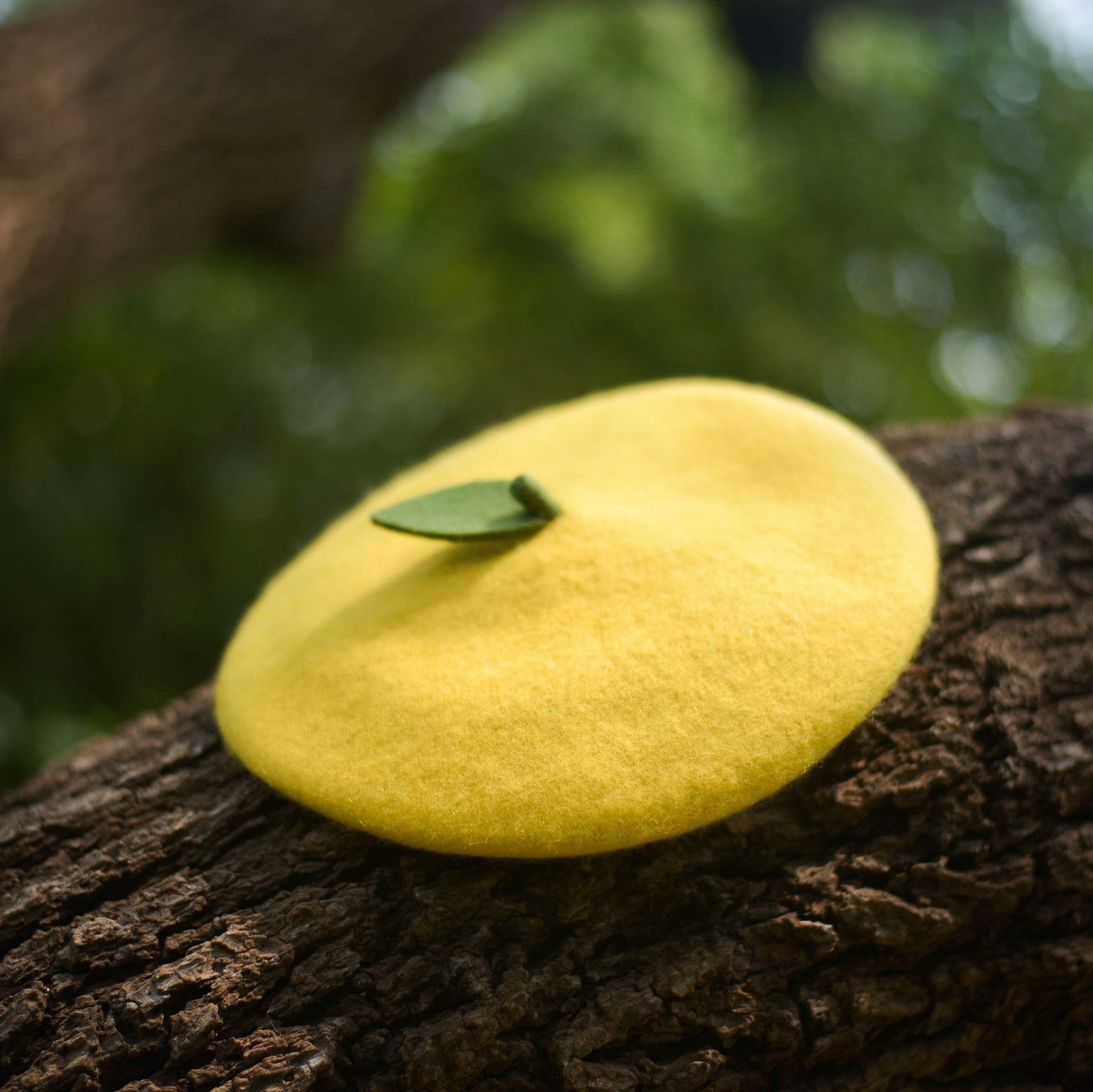 Orange/Lemon Beret for Women and Kids.