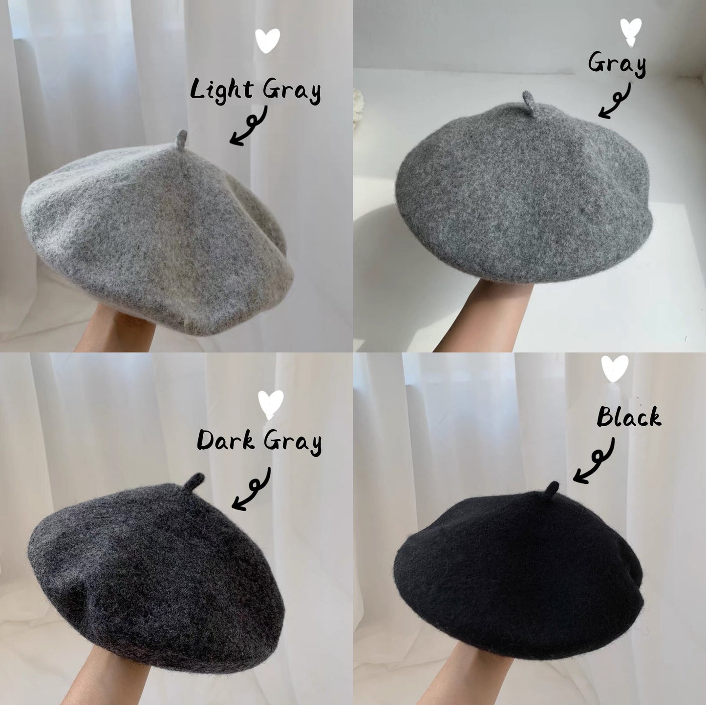 100% Wool Vintage Style French Painter Beret MsPineappleCrafts