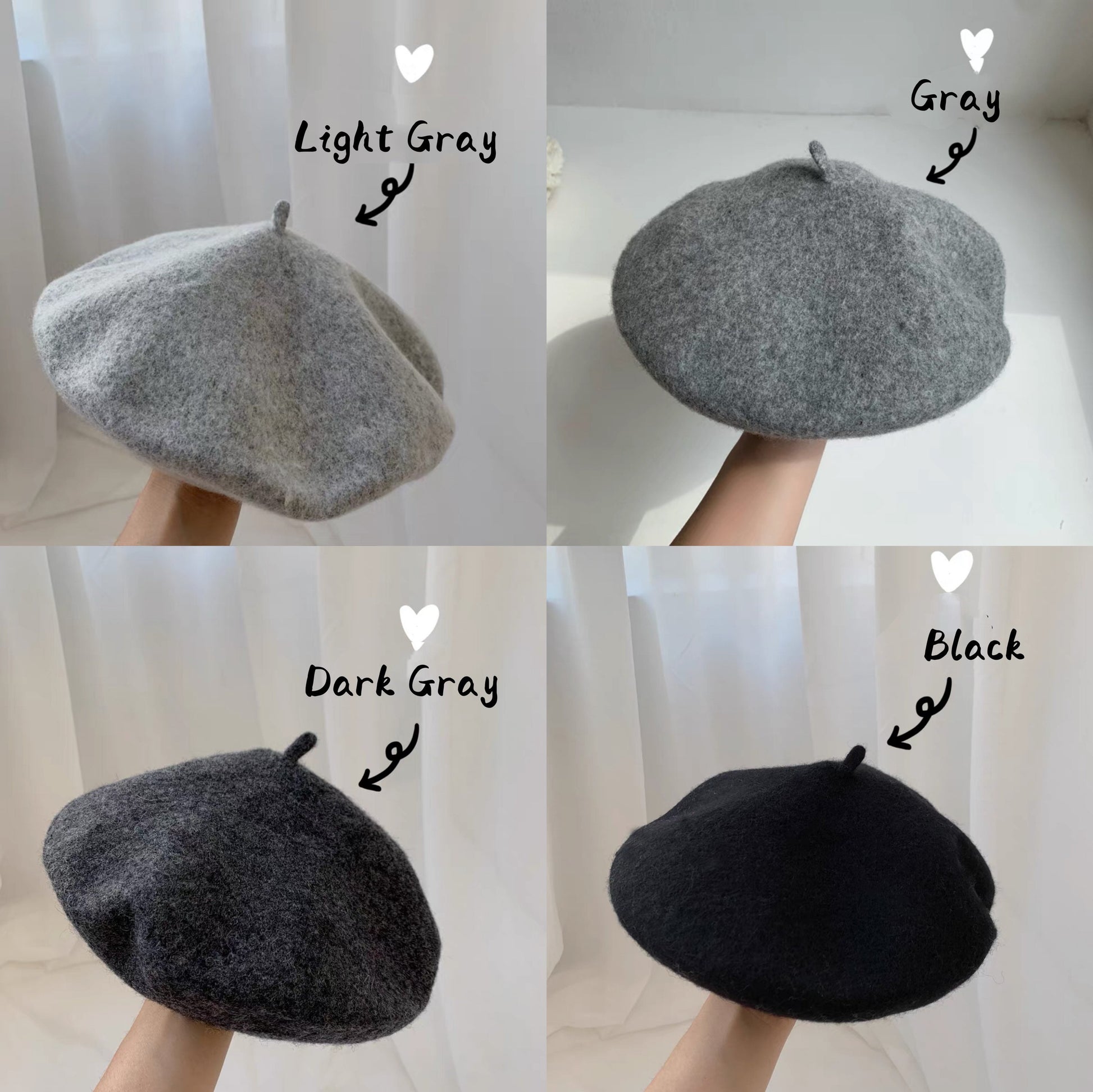 100% Wool Vintage Style French Painter Beret MsPineappleCrafts