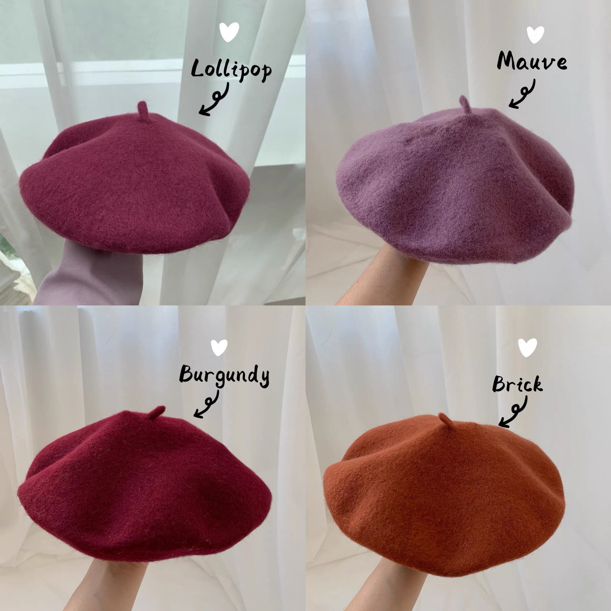 100% Wool Vintage Style French Painter Beret MsPineappleCrafts