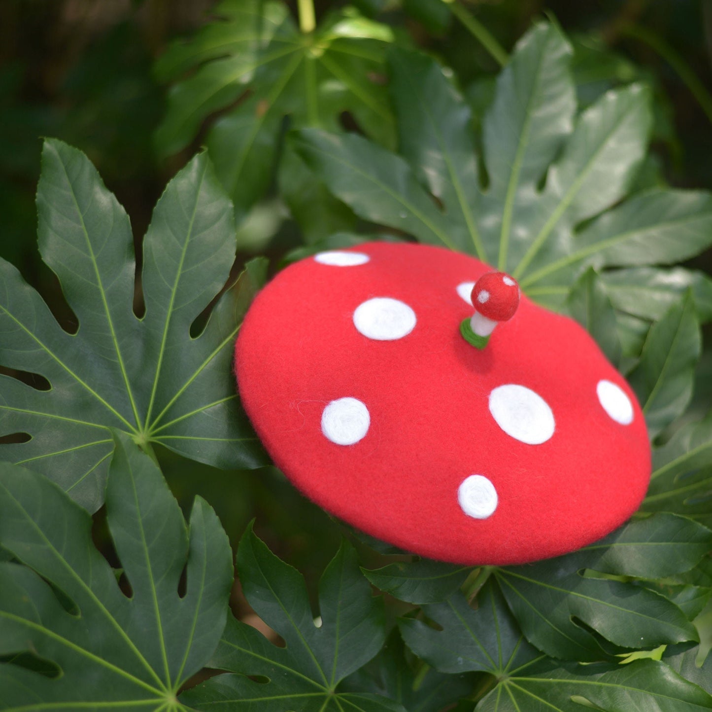 Red Mushroom Beret For Women and Kids.
