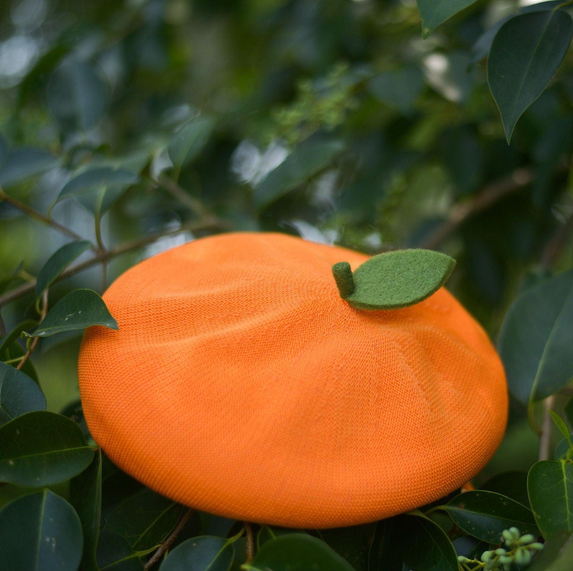 Orange Peach Beret Hat - Mspineapplecrafts