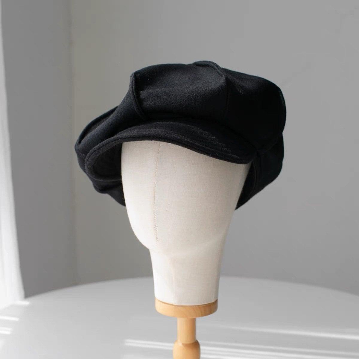 Oversized Unisex Wool Newsboy Hat - Mspineapplecrafts