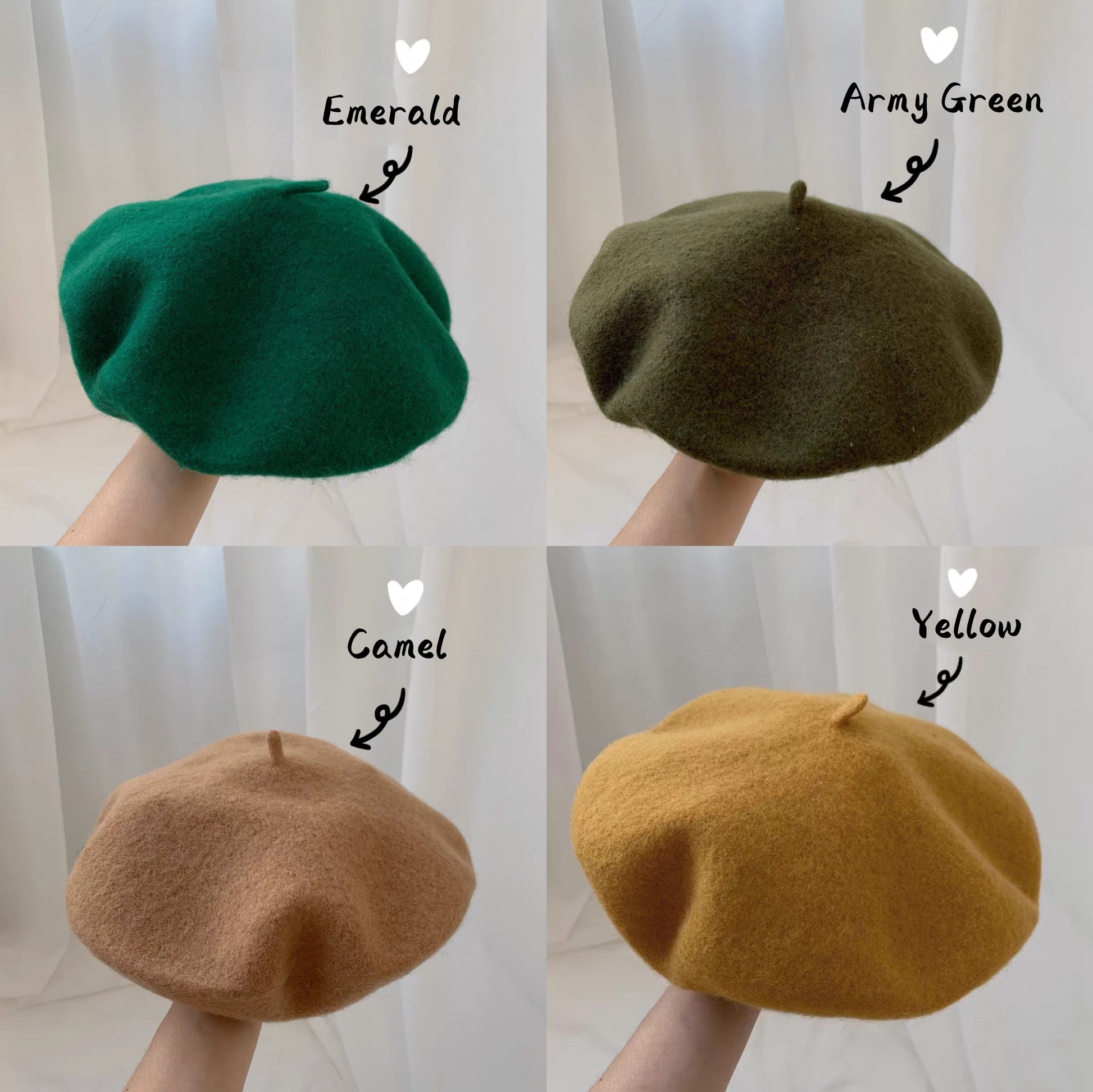 100% Wool Vintage Style French Painter Beret MsPineappleCrafts