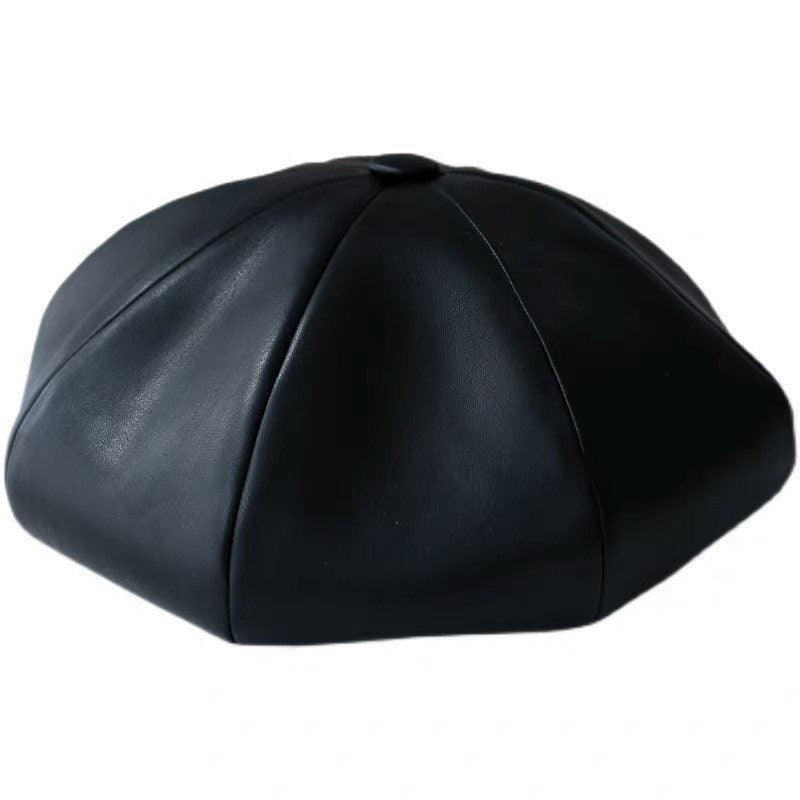 Leather Beret Hat - Mspineapplecrafts