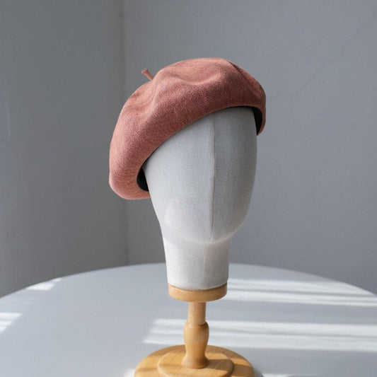 Solid Colour Linen Beret - Mspineapplecrafts