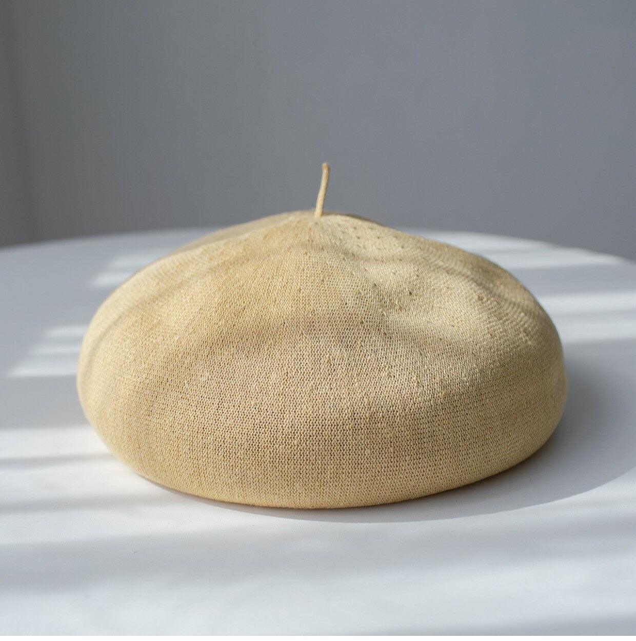 Solid Colour Linen Beret - Mspineapplecrafts