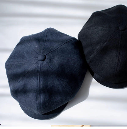 Extra Oversized Linen Unisex Applejack Newsboy Cap - Mspineapplecrafts