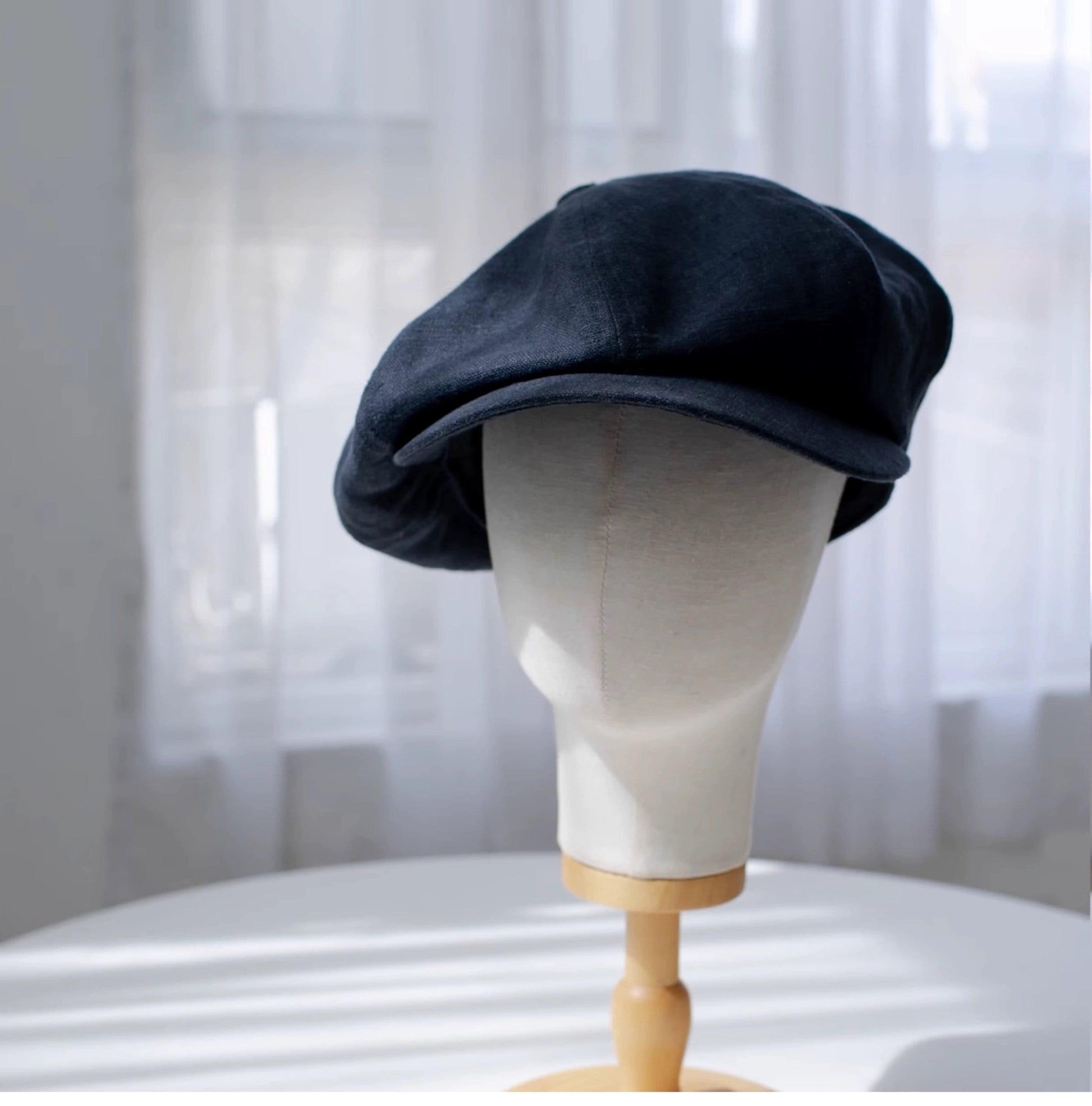 Extra Oversized Linen Unisex Applejack Newsboy Cap - Mspineapplecrafts