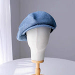 Customized Unisex Oversize Denim Applejack Newsboy Cap - Mspineapplecrafts