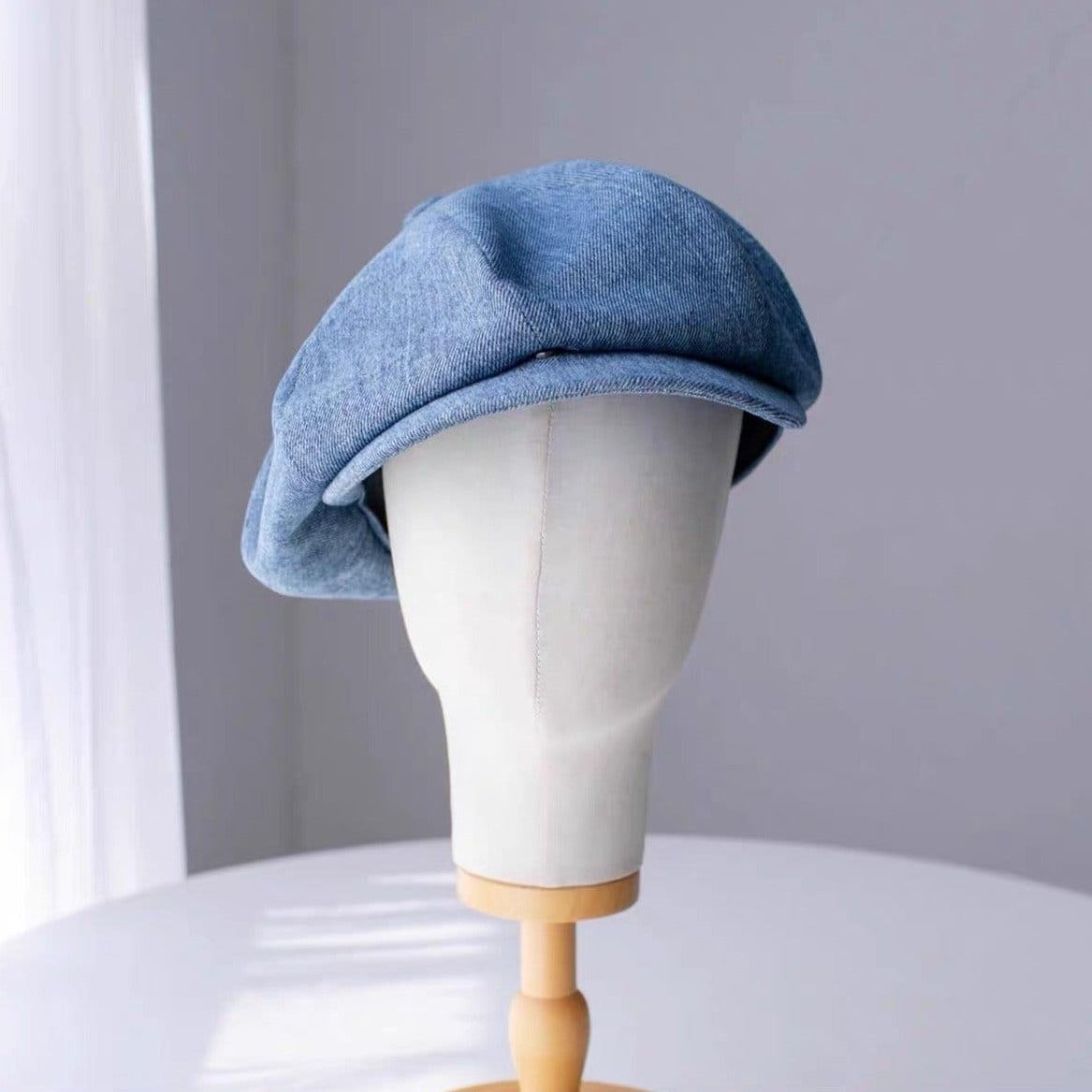Customized Unisex Oversize Denim Applejack Newsboy Cap - Mspineapplecrafts