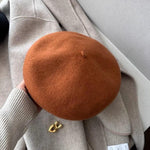 Oversized Wool Beret - Orange – Orange