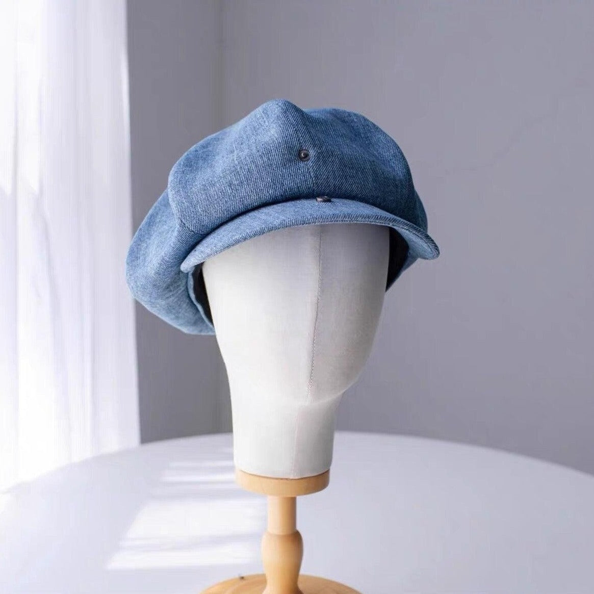 Customized Unisex Oversize Denim Applejack Newsboy Cap - Mspineapplecrafts