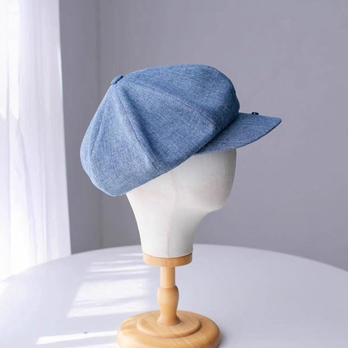 Customized Unisex Oversize Denim Applejack Newsboy Cap - Mspineapplecrafts