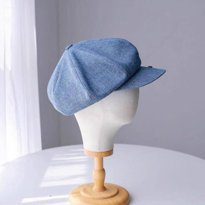 Customized Unisex Oversize Denim Applejack Newsboy Cap - Mspineapplecrafts