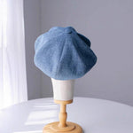 Customized Unisex Oversize Denim Applejack Newsboy Cap - Mspineapplecrafts