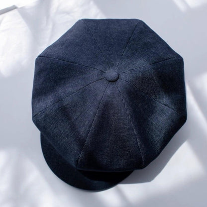Customized Unisex Oversize Denim Applejack Newsboy Cap - Mspineapplecrafts