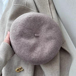 Oversized Wool Beret - Orange – Gray