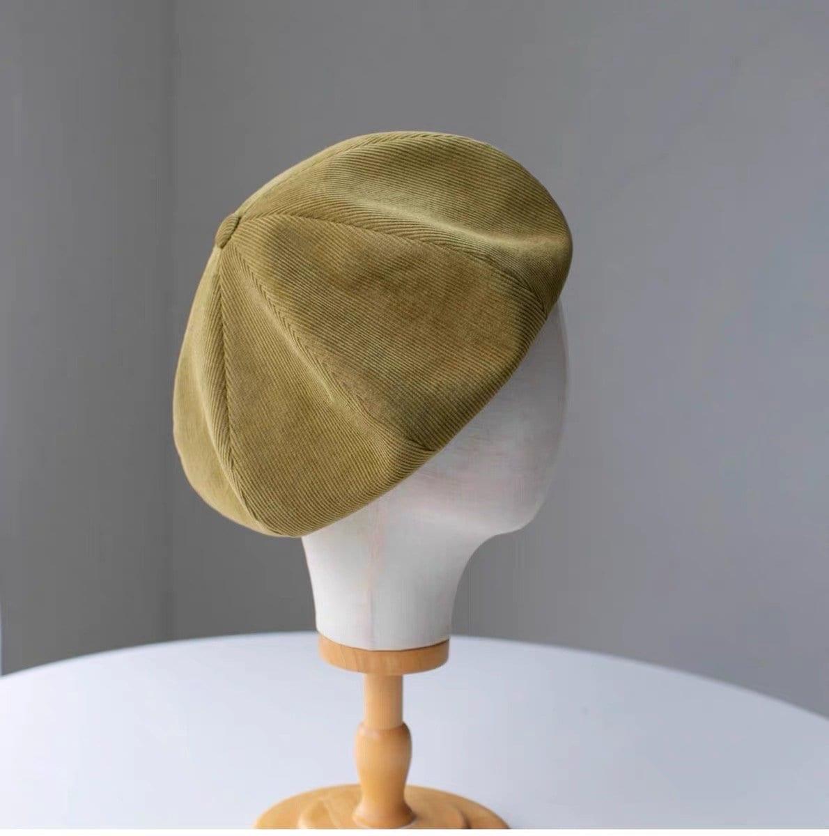 Handmade Unisex Oversized Corduroy Hat - Mspineapplecrafts