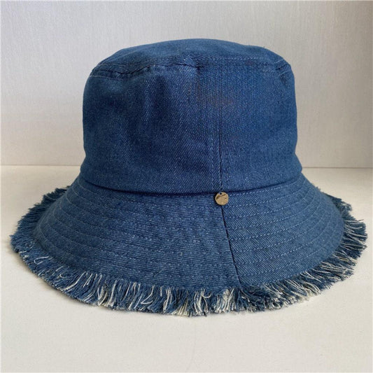 Wide Brim Denim Unisex Bucket Hat - Mspineapplecrafts