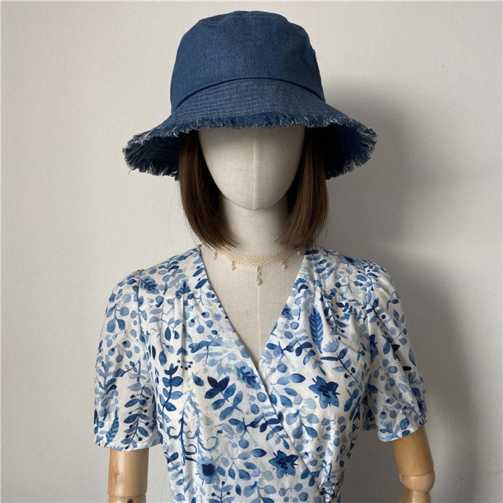 Wide Brim Denim Unisex Bucket Hat - Mspineapplecrafts