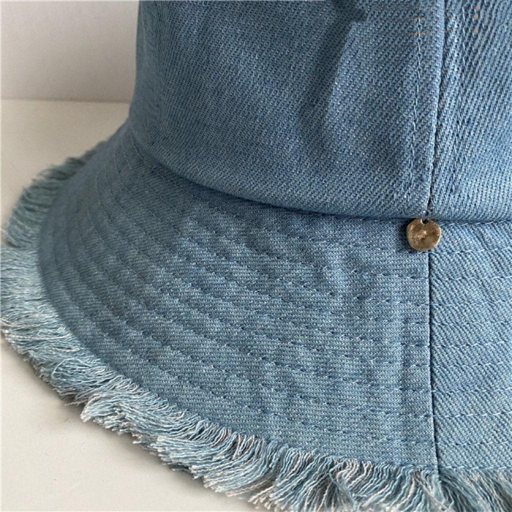 Wide Brim Denim Unisex Bucket Hat - Mspineapplecrafts