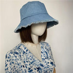 Wide Brim Denim Unisex Bucket Hat - Mspineapplecrafts
