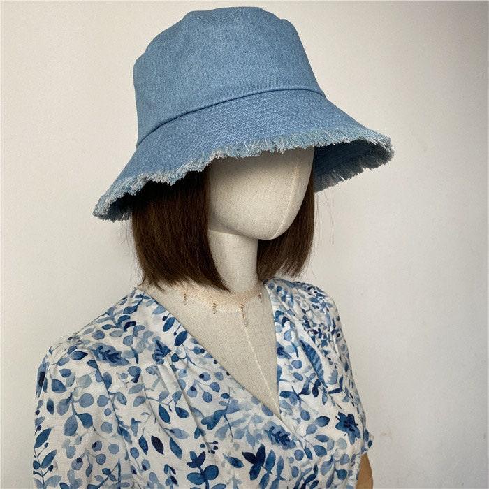 Wide Brim Denim Unisex Bucket Hat - Mspineapplecrafts
