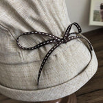 Cotton Wide Brim Bucket Hat with Bow Tie for Women - Mspineapplecrafts