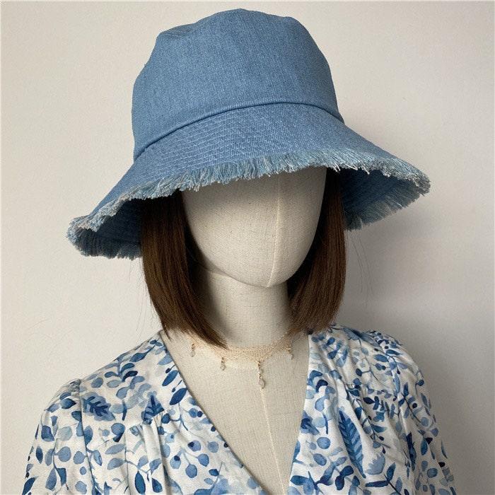 Wide Brim Denim Unisex Bucket Hat - Mspineapplecrafts