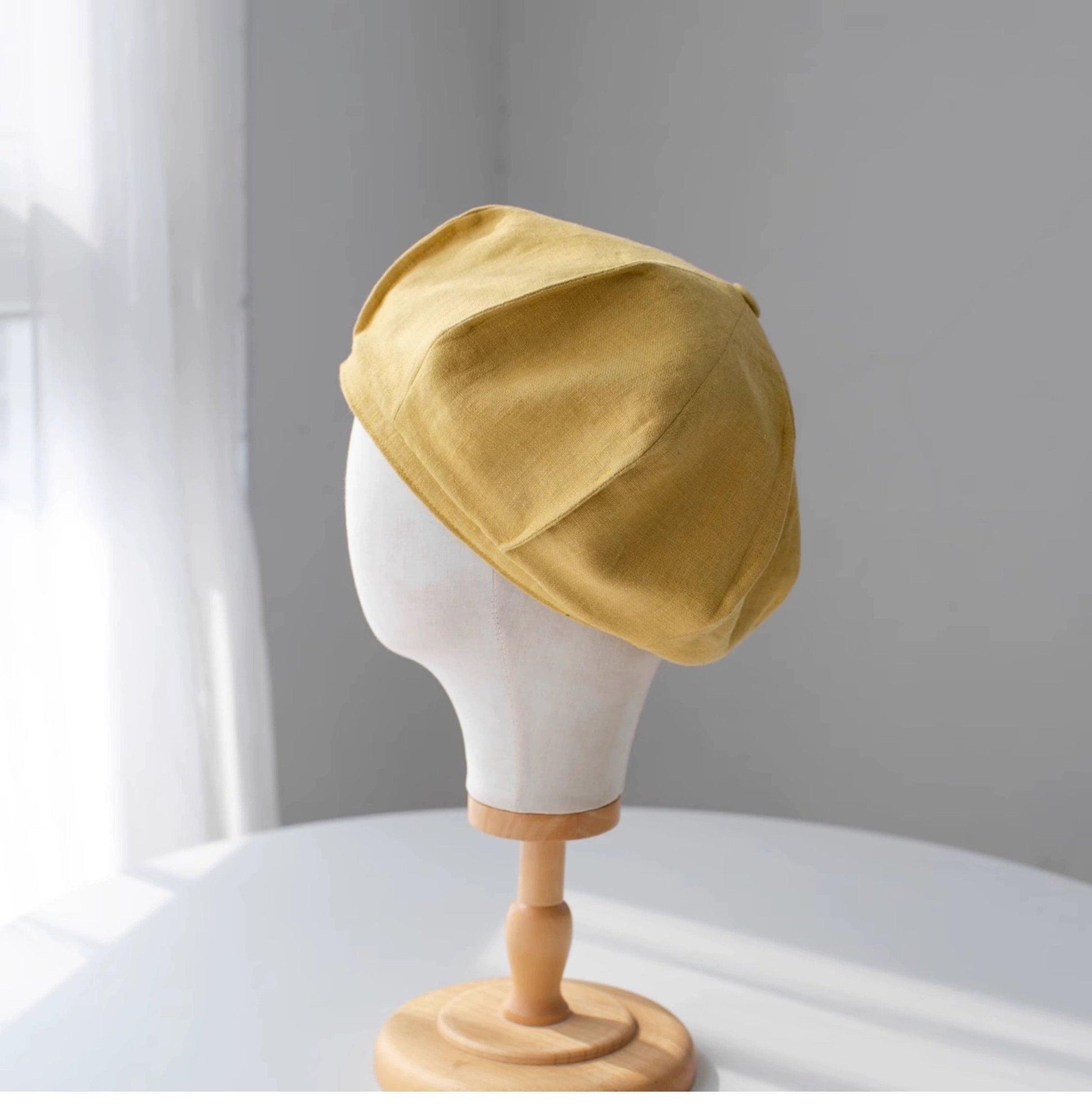 Oversized Spring Summer Linen Beret - Mspineapplecrafts