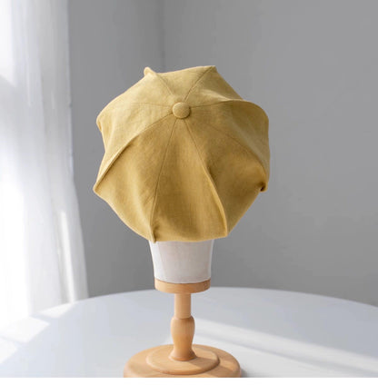 Oversized Spring Summer Linen Beret - Mspineapplecrafts