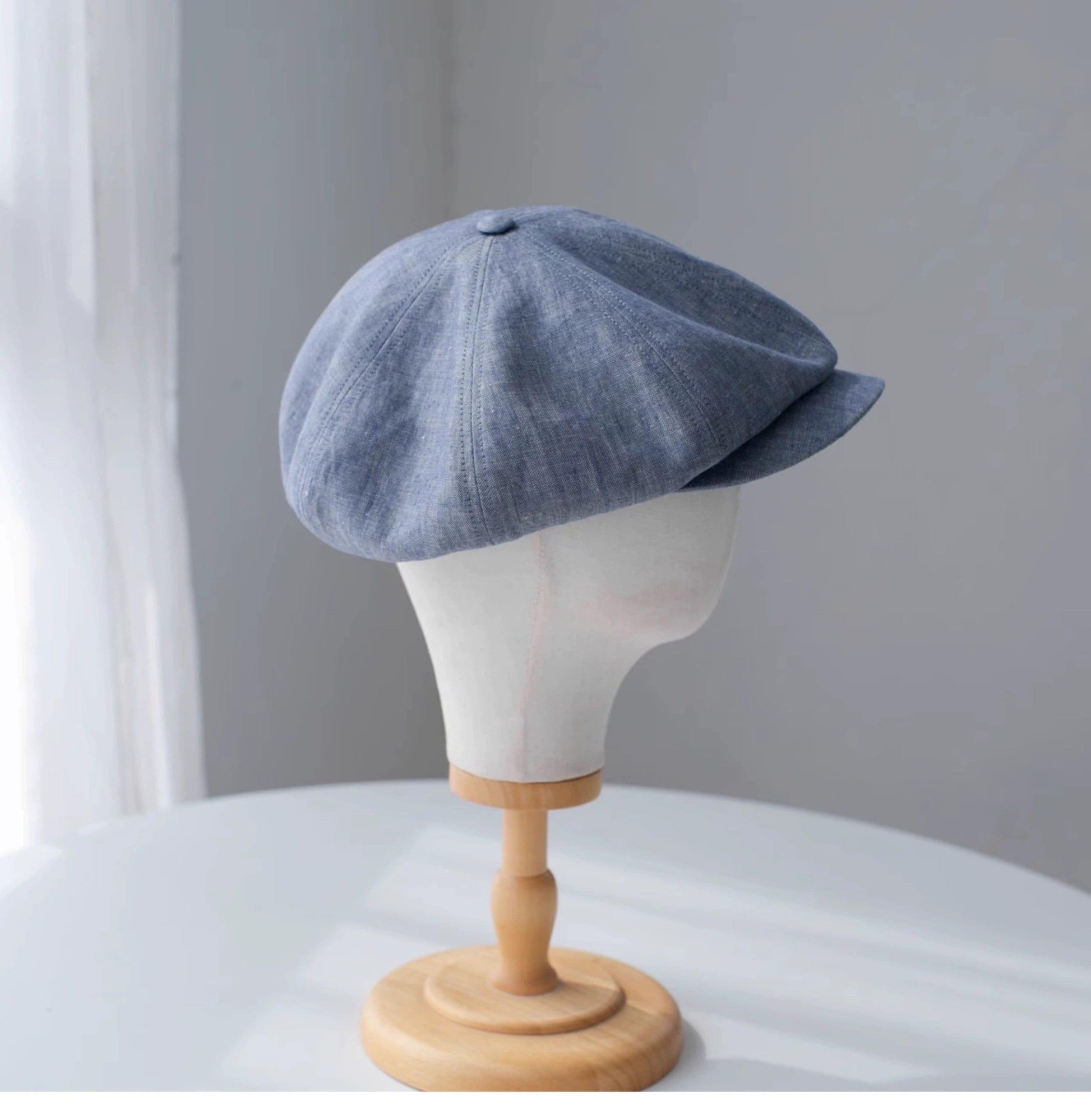 Extra Oversized Linen Unisex Applejack Newsboy Cap - Mspineapplecrafts