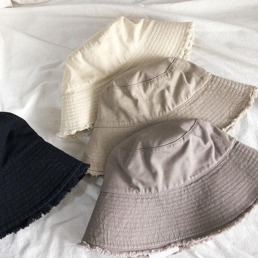 Cotton Bucket Hat with Tassels