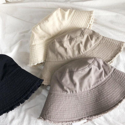 Cotton Bucket Hat with Tassels - Mspineapplecrafts