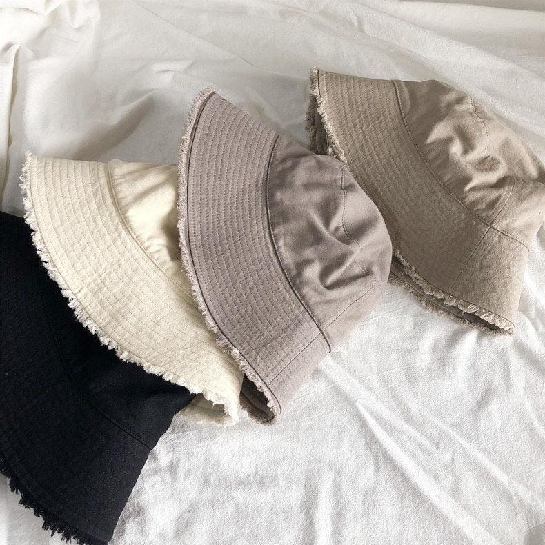 Cotton Bucket Hat with Tassels - Mspineapplecrafts