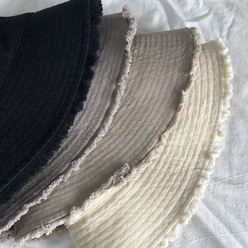 Cotton Bucket Hat with Tassels - Mspineapplecrafts