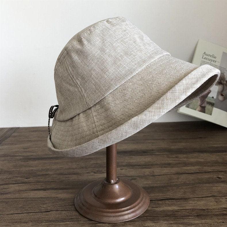 Cotton Wide Brim Bucket Hat with Bow Tie for Women - Mspineapplecrafts