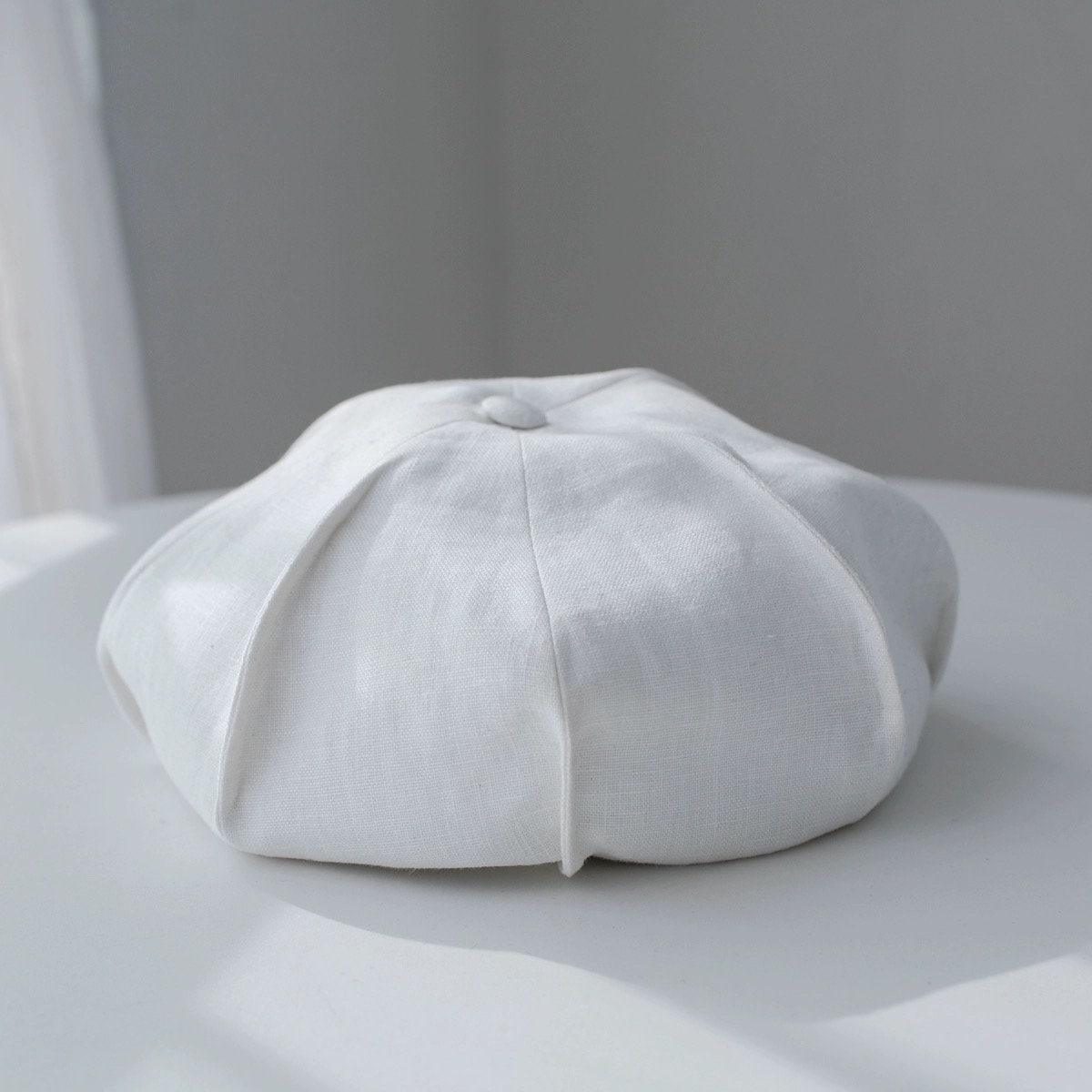 Oversized Spring Summer Linen Beret - Mspineapplecrafts