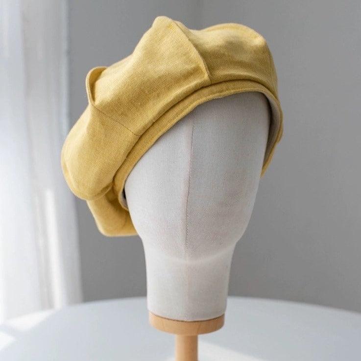 Oversized Spring Summer Linen Beret - Mspineapplecrafts