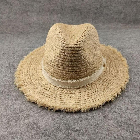 Unisex Raffia Straw Fedora Hat - Mspineapplecrafts