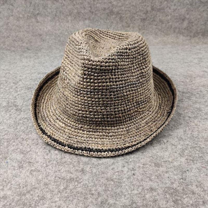 Foldable Unisex Raffia Straw Panama Fedora Hat - Mspineapplecrafts