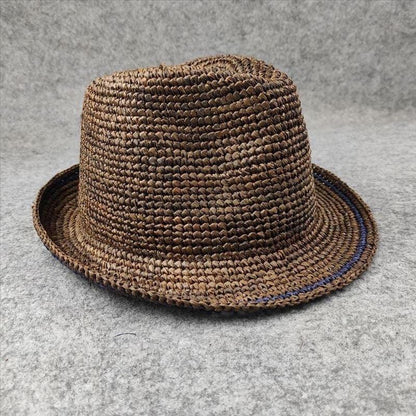 Foldable Unisex Raffia Straw Panama Fedora Hat - Mspineapplecrafts