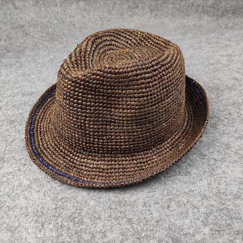 Foldable Unisex Raffia Straw Panama Fedora Hat - Mspineapplecrafts